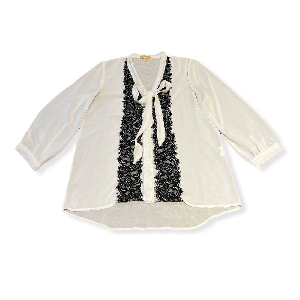 Takara Women’s Black White Blouse Top Size Small